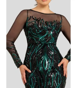 Best Maxi-jurk “Long Sleeve Sequin Flame Maxi” DAMES Jurken
