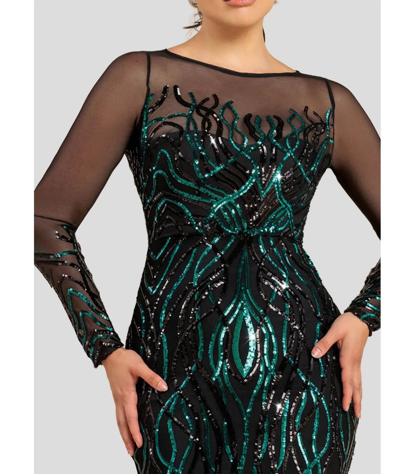 Best Maxi-jurk “Long Sleeve Sequin Flame Maxi” DAMES Jurken