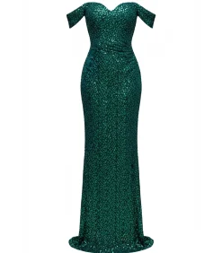 DAMES Goddiva Maxi-jurk “Off The Shoulder Sequin Wing Maxi”