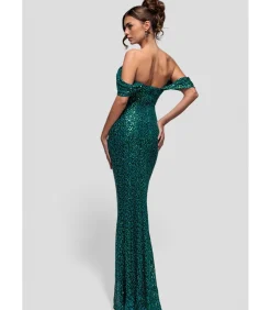 DAMES Goddiva Maxi-jurk “Off The Shoulder Sequin Wing Maxi”