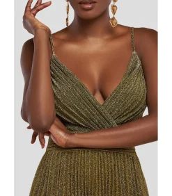 DAMES Goddiva Maxi-jurk “Sleeveless Pleated A Line Lurex Maxi Dress”