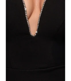 DAMES Goddiva Maxi-jurk “Strapless Super Plunge Diamante Neck Maxi Dress”