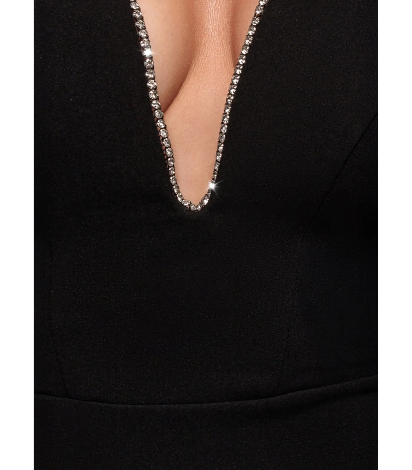 DAMES Goddiva Maxi-jurk “Strapless Super Plunge Diamante Neck Maxi Dress”