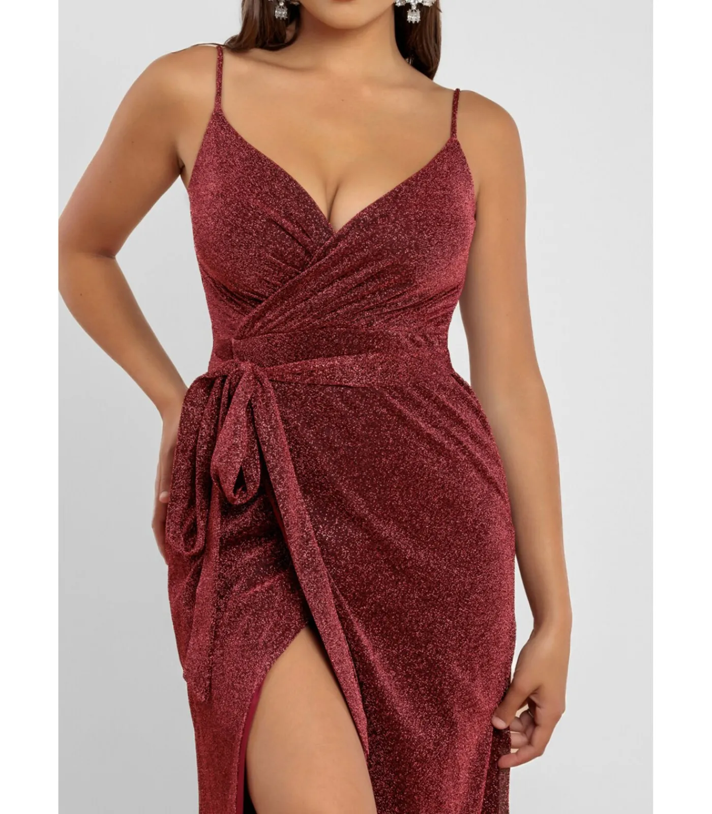 Clearance Maxi-jurk “Wrap Style Spaghetti Strap Maxi With Split” DAMES Jurken