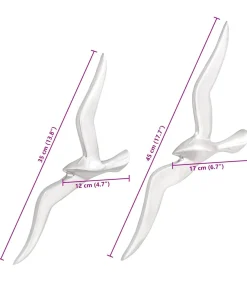 Best Meeuw 2 pcs Zilver Aluminium Decoratie