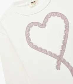 Kinderen Koton Meisjes Sweatshirt Ronde Hals Lange Mouwen Hartmotief