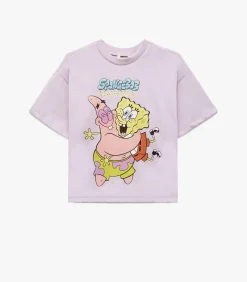 New Meisjes T-shirt Korte Mouwen Sponskarakter Lila Kinderen Tops