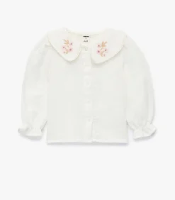 Online Meisjesblouse Lange Mouwen Bloemenkraag Katoen Kinderen Topjes & Hemdjes