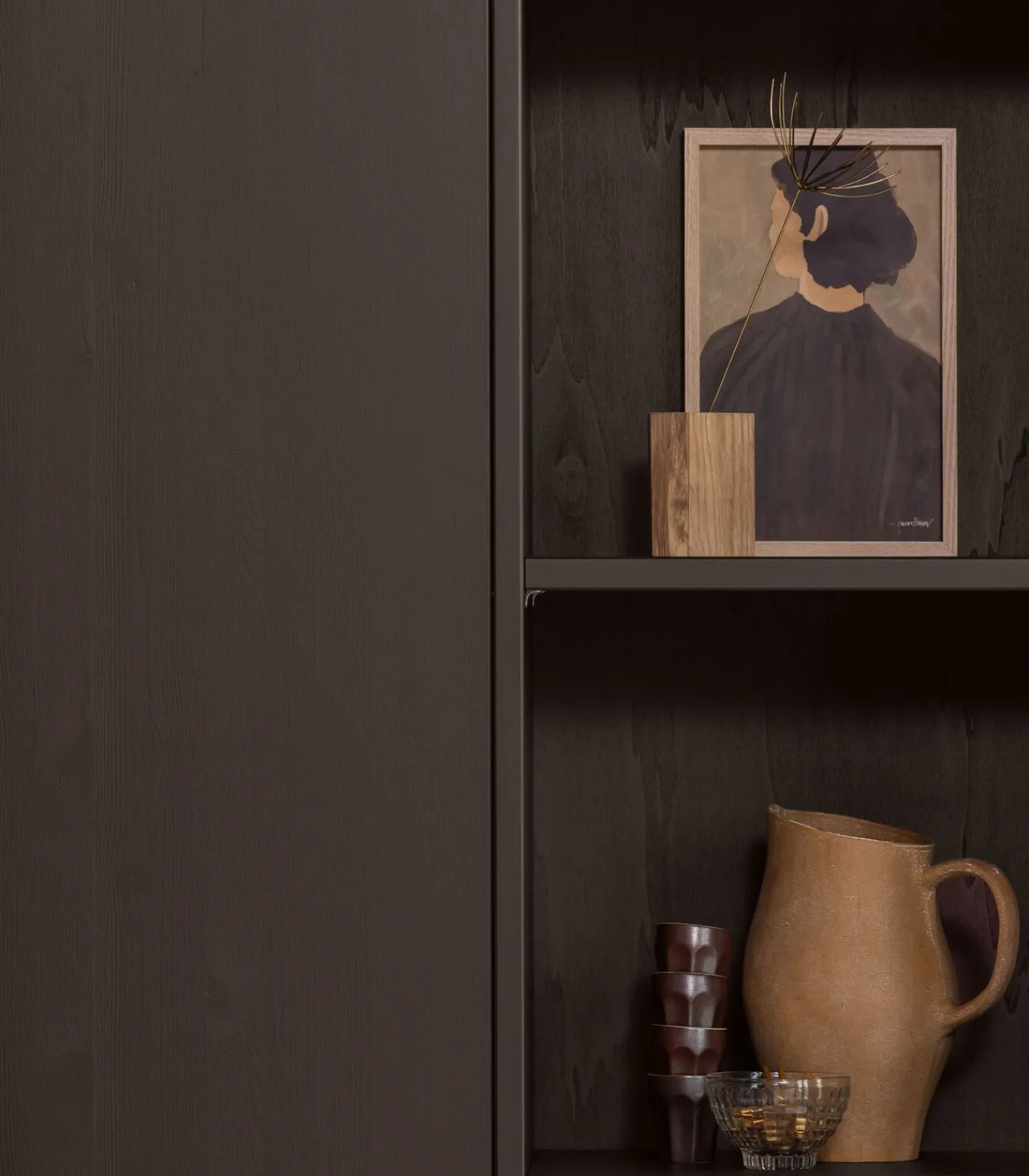 WOOOD Merel opbergkast - Grenen - Middenbruin - 100x200x44