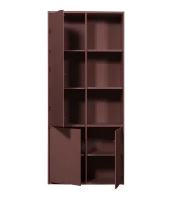 WOOOD Merel opbergkast - Grenen - Bordeauxrood - 100x200x44