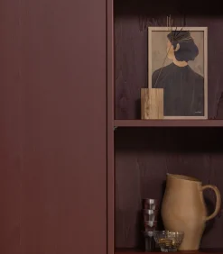 WOOOD Merel opbergkast - Grenen - Bordeauxrood - 100x200x44