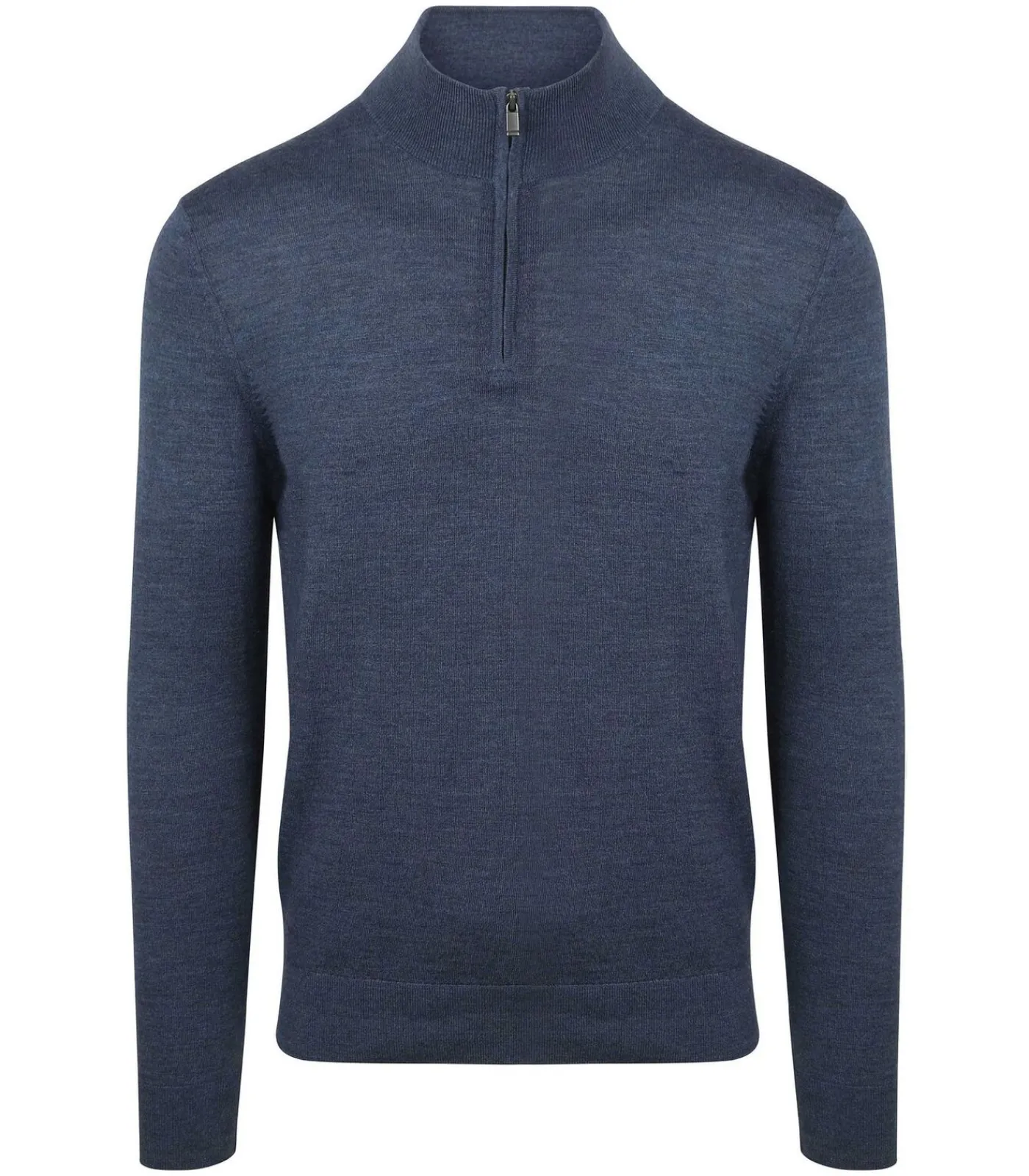 Online Merino Half Zip Trui Denim Blauw Heren Truien & Cardigans