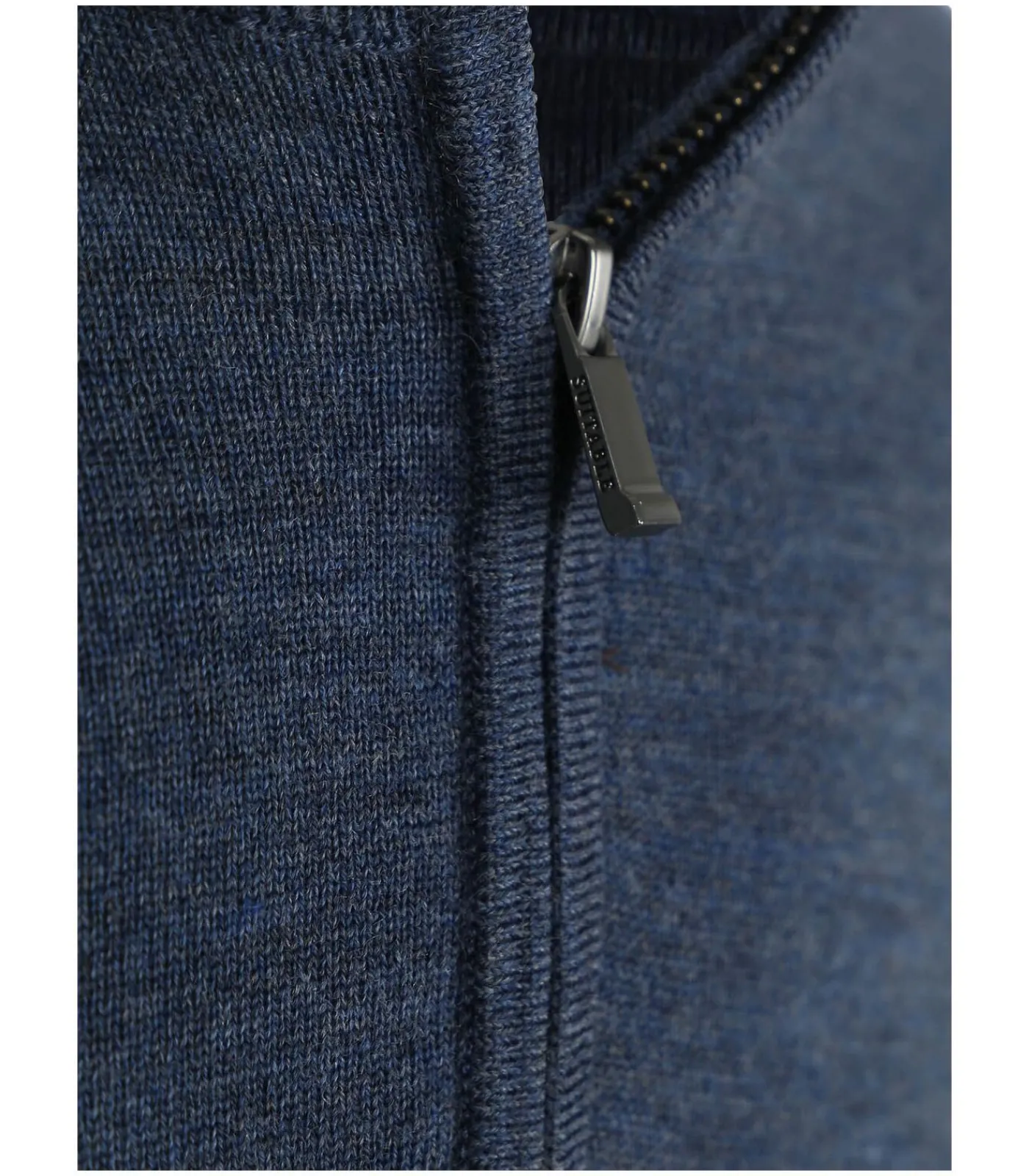 Online Merino Half Zip Trui Denim Blauw Heren Truien & Cardigans