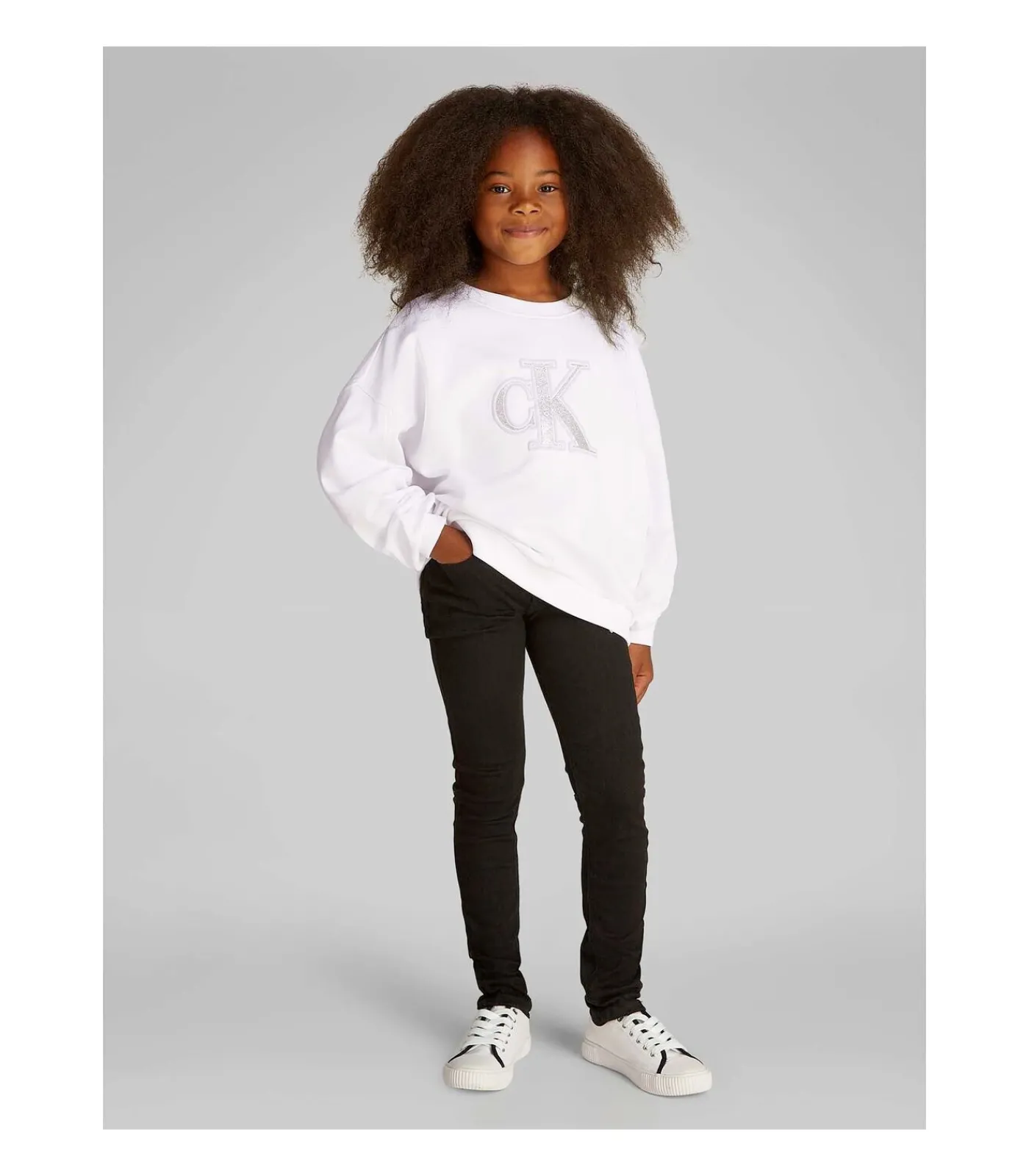 Outlet Metallic Ck Ls Cn Sweatshirt Kinderen Truien & Cardigans