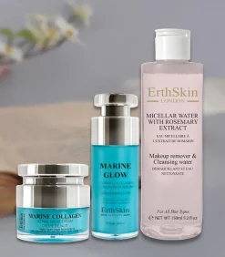 Erth Skin London Micellair water met rozemarijnextract + zeeserum + nachtcrème met marien collageen