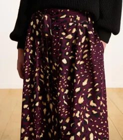 DAMES La Fée Maraboutée Midi rok met knopen in met print