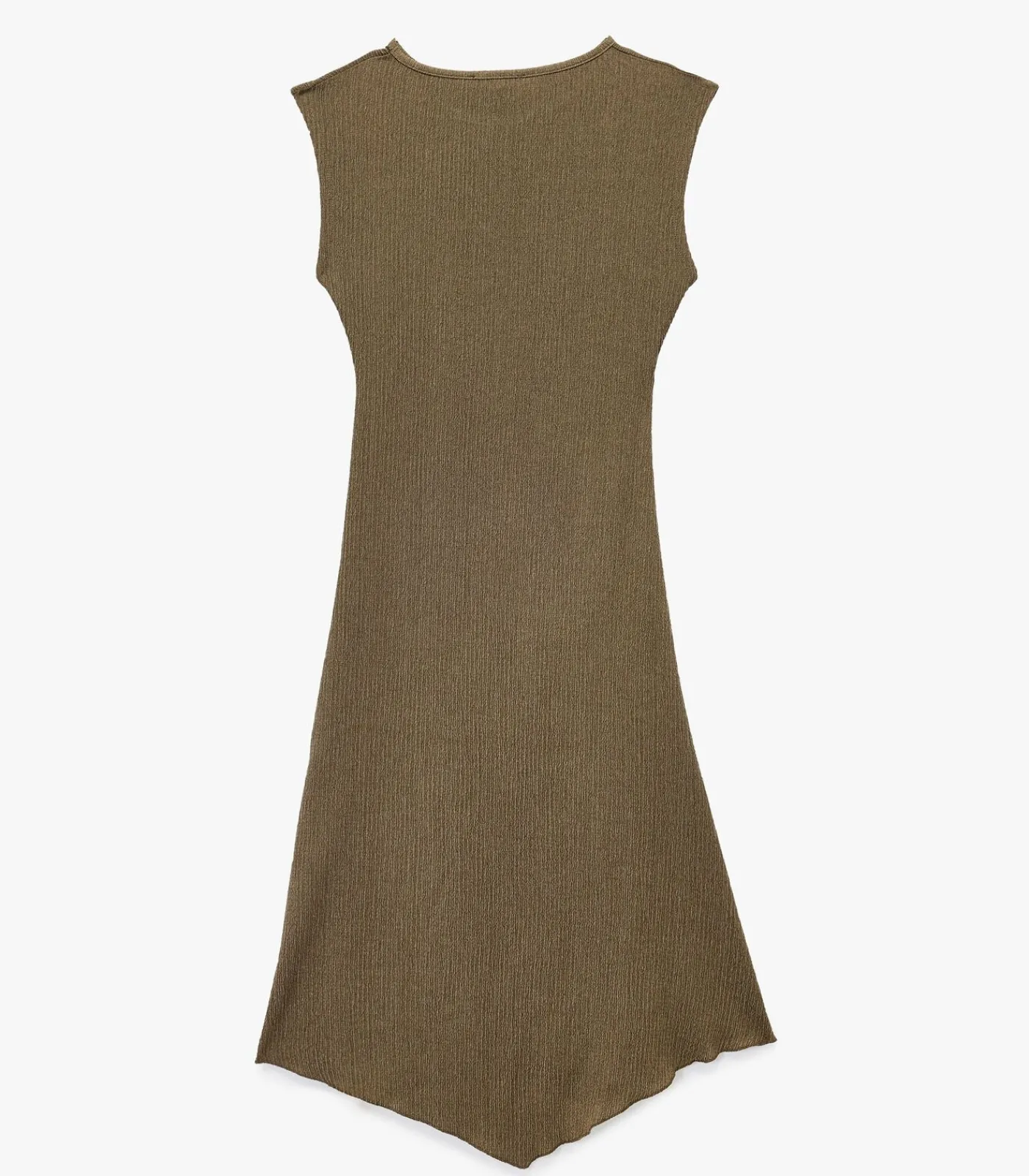 DAMES Koton Midi-jurk Asymmetrisch Mouwloos Plissé Groen