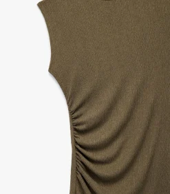 DAMES Koton Midi-jurk Asymmetrisch Mouwloos Plissé Groen