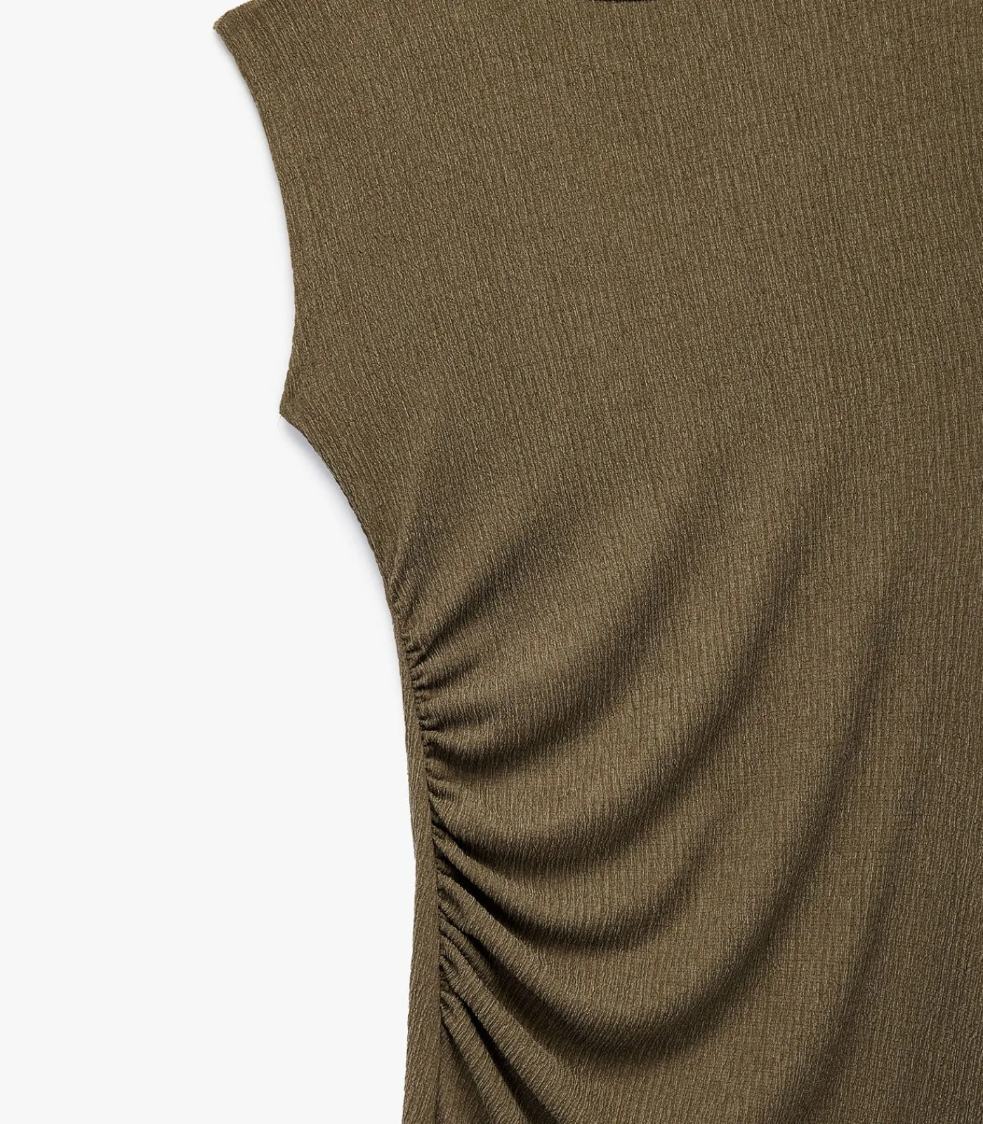 DAMES Koton Midi-jurk Asymmetrisch Mouwloos Plissé Groen