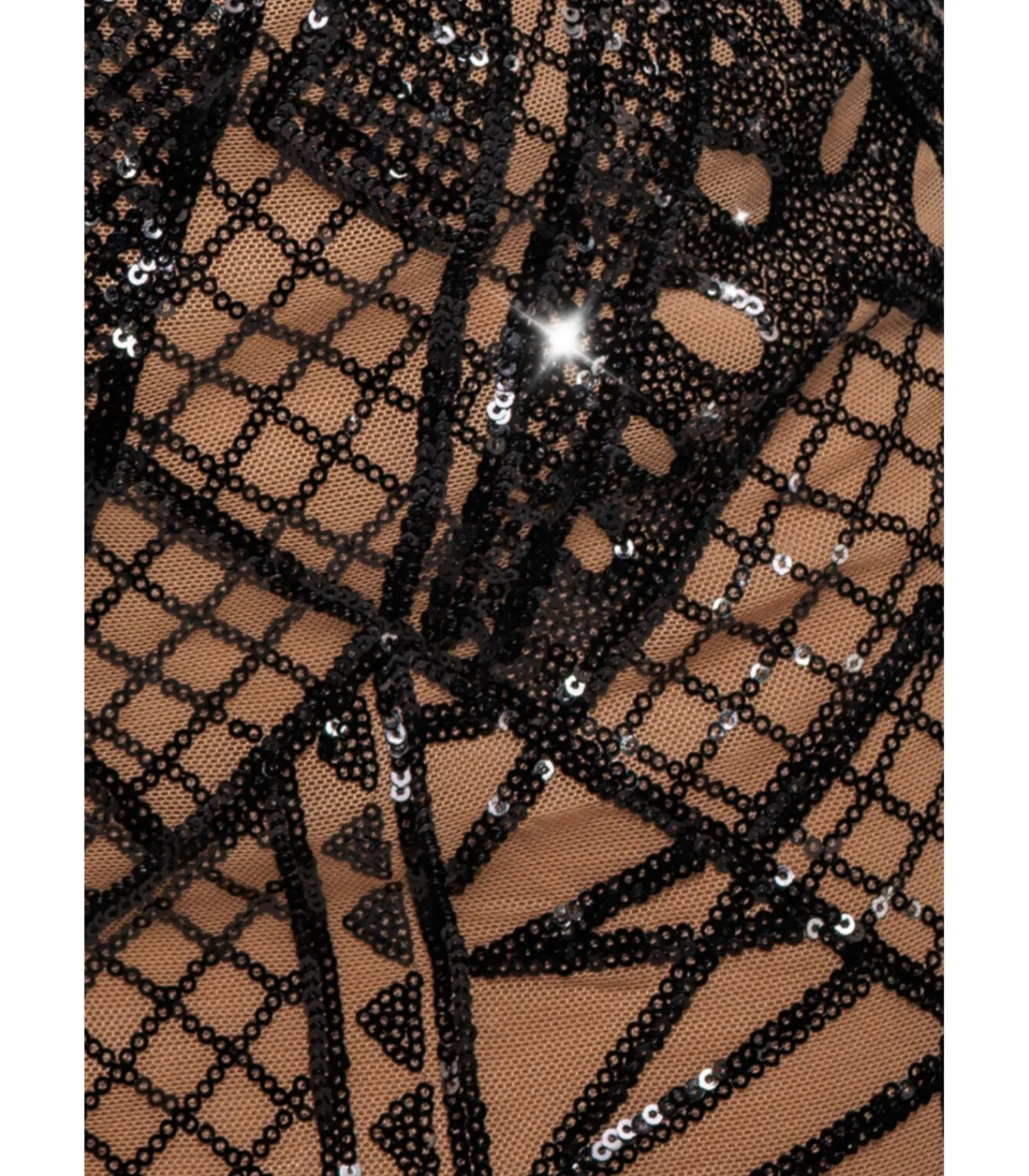 Hot Midi-jurk “Geometric Sequin Plunge Midi” DAMES Jurken