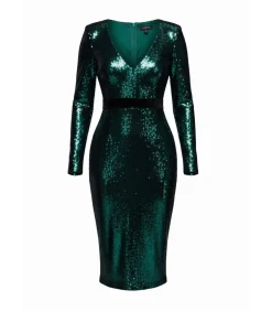 DAMES Goddiva Midi-jurk “Liquid Sequin Midi With Corsage”
