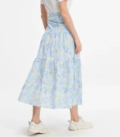 DAMES Smart & Joy Midi-rok met gelaagd paneel en bloemenprint