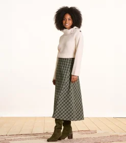 Midirok met kaki ruitjes DAMES Rokken