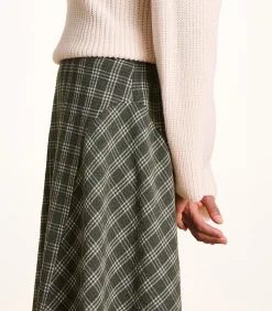 Midirok met kaki ruitjes DAMES Rokken