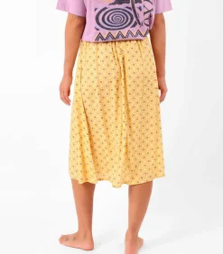 Midi-vloeiende en bedrukte rok RAVINA DAMES Rokken