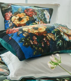 Outlet Minakari Cobalt - Kussensloop in katoen satijn met print Kussenslopen