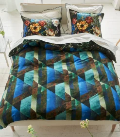 Outlet Minakari Cobalt - Kussensloop in katoen satijn met print Kussenslopen