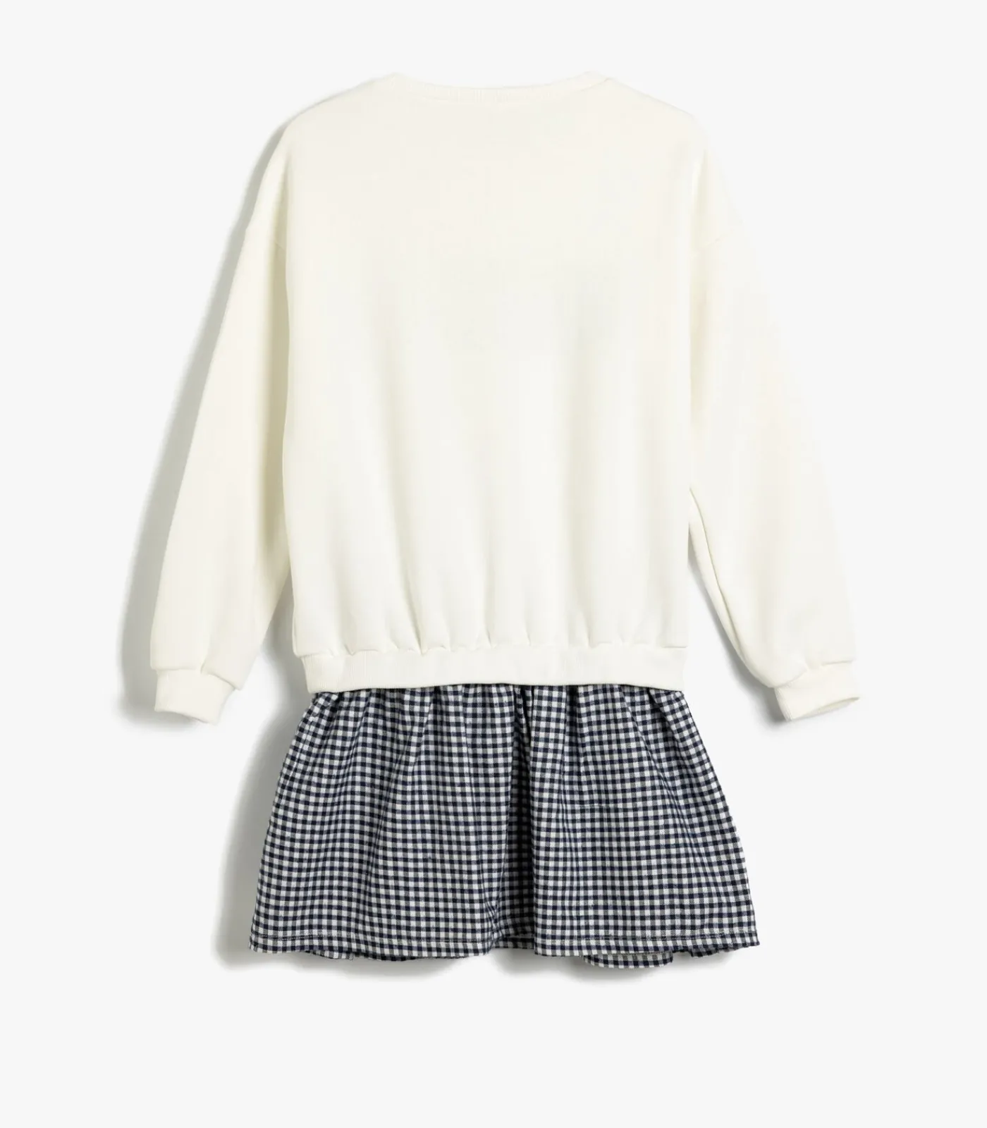 Mini-lengte Met gebruik van twee verschillende stoffen Jurk Kinderen Kleedjes