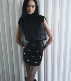 New Mini-rok Kunstleer Studs DAMES Rokken