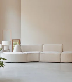 Tikamoon Modulaire Dario 4-zitsbank in beige stof