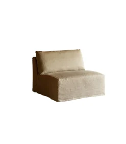 Clearance Modulaire loungestoel Nils in natuurlijk linnen, 1-zit Zetels