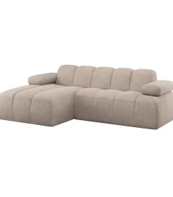 Outlet Mojo Chaise Longue Bank Links - Wollig - Donkerzand Zetels
