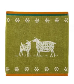 Coucke Mouton - Badstof keukenhanddoek van katoenen jacquard met print 50 x 50 cm