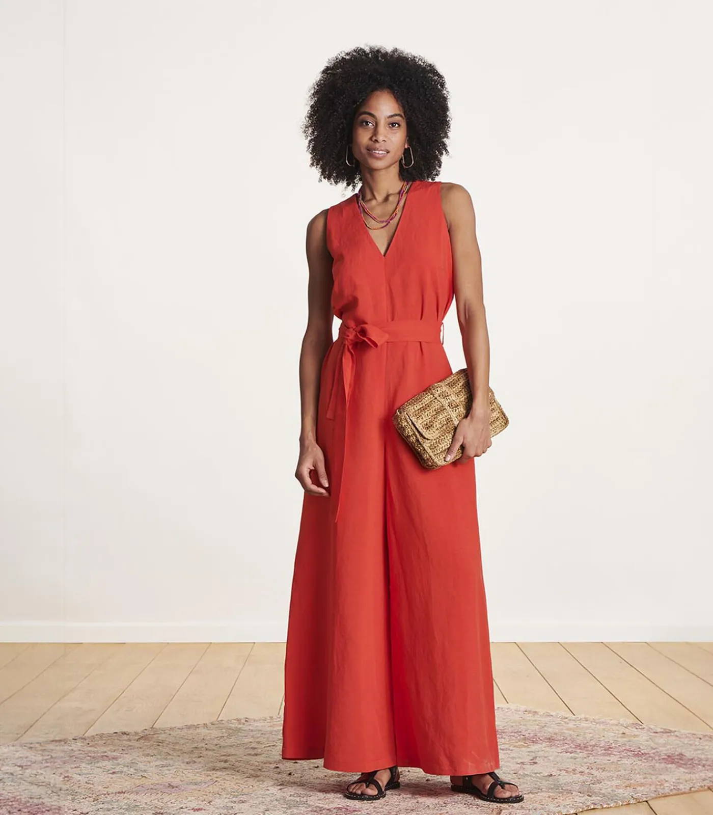 DAMES La Fée Maraboutée Mouwloos rood broekpak