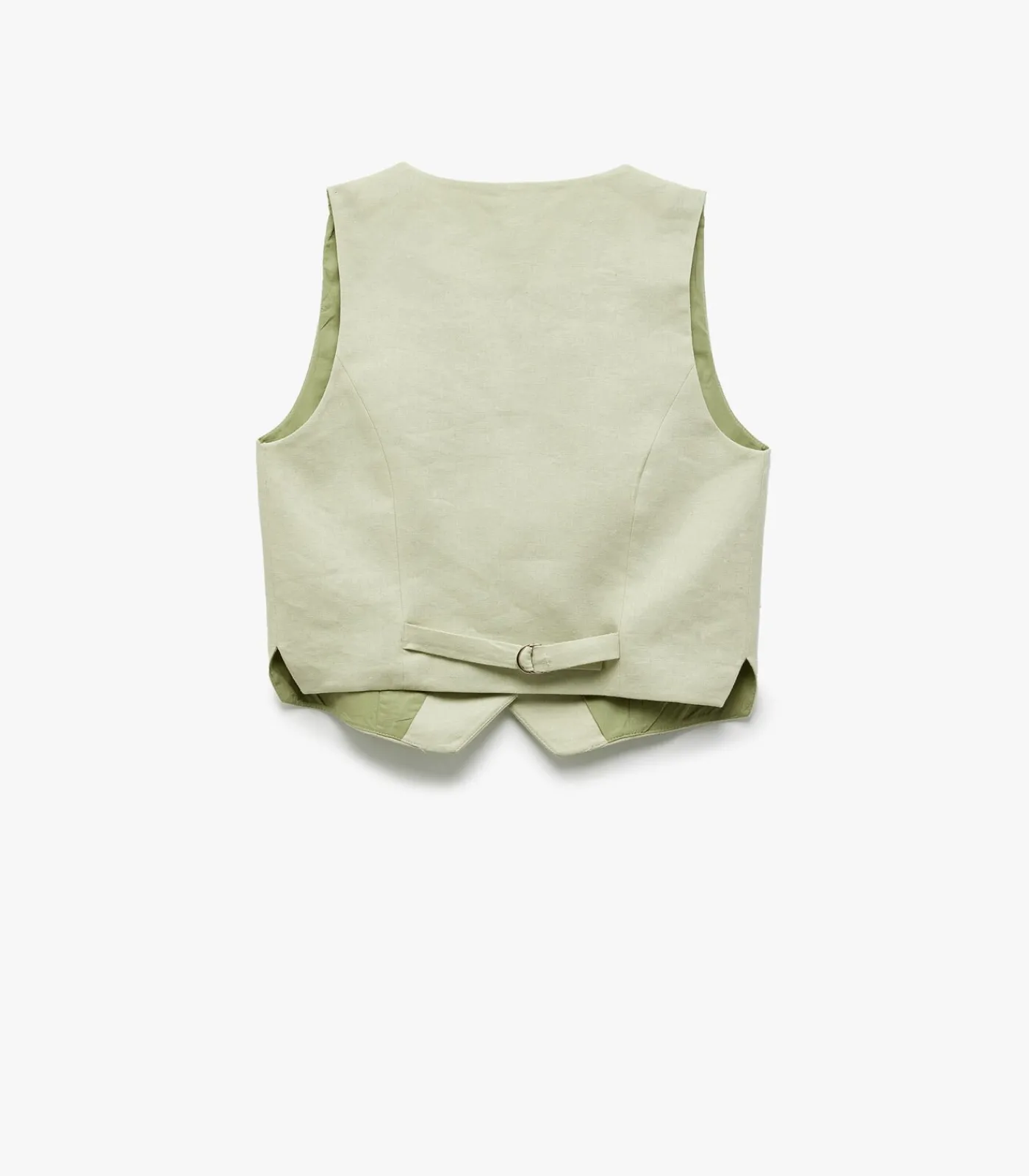 Mouwloze Linnen Blazer Yelek met Knoopsluiting DAMES Sportkledij