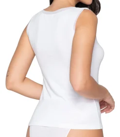 DAMES LUNA Mouwloze V-hals top Cotton Touch