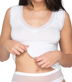 DAMES LUNA Mouwloze V-hals top Cotton Touch