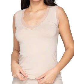Best Mouwloze V-hals top Cotton Touch DAMES Onderhemden