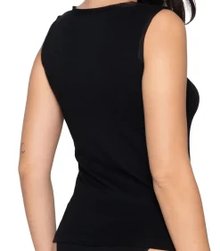 DAMES LUNA Mouwloze V-hals top Cotton Touch