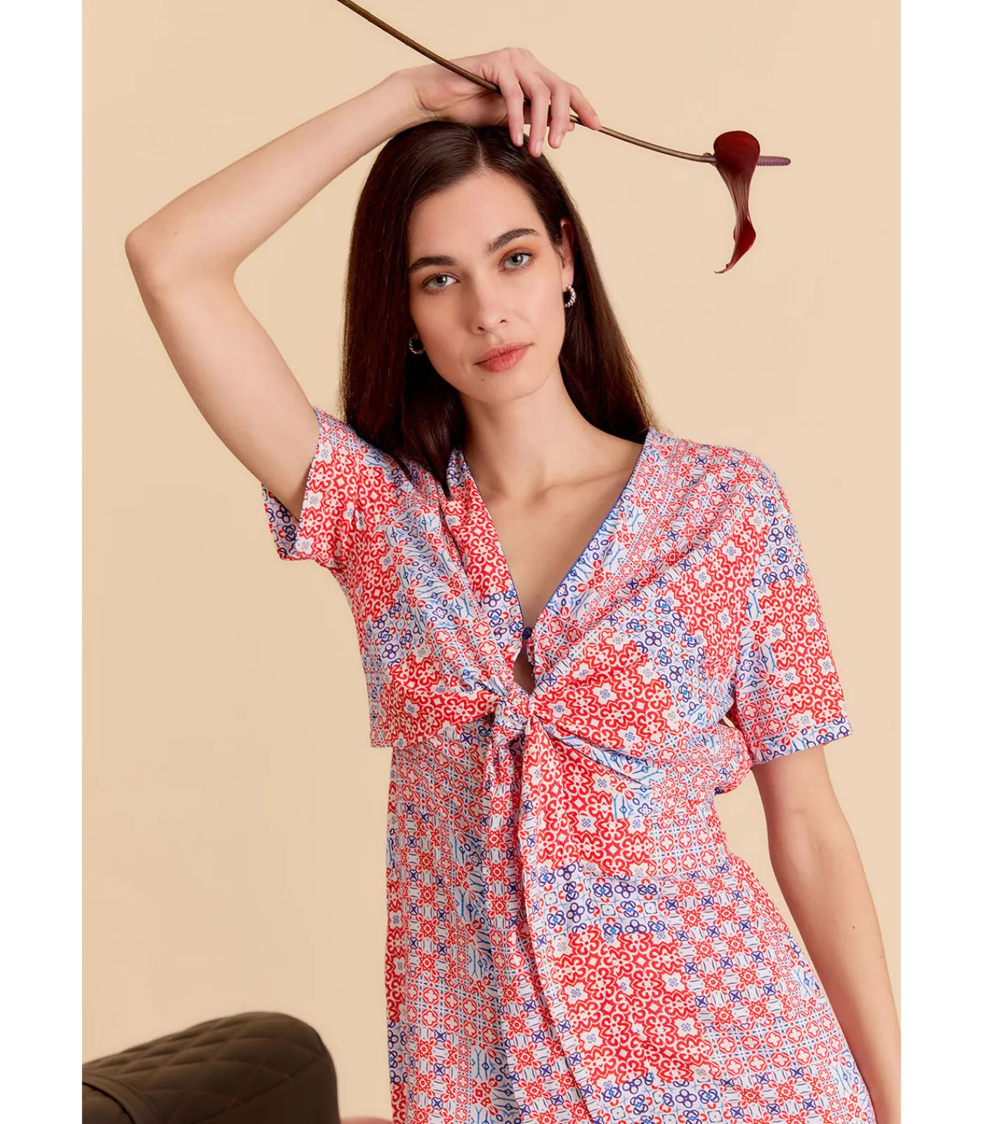 Best jumpsuit met strik en korte mouwen DAMES Jumpsuits