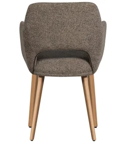 Discount Murat Eetkamerstoelen Houten Naturel Poot - Taupe - Set van 6 Stoelen