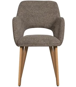 Discount Murat Eetkamerstoelen Houten Naturel Poot - Taupe - Set van 6 Stoelen