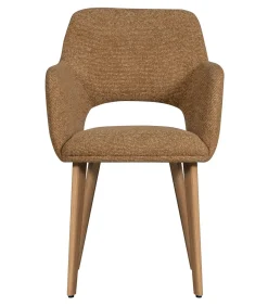 Online Murat Eetkamerstoelen Houten Naturel Poot - Geel - Set van 6 Stoelen