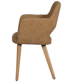 Online Murat Eetkamerstoelen Houten Naturel Poot - Geel - Set van 6 Stoelen