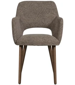 WOOOD Murat Eetkamerstoelen Houten Bruine Poot - Taupe - Set van 6