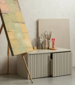 WOOOD New Gravure Kistbank - Grenen - Dust - 40x88x50